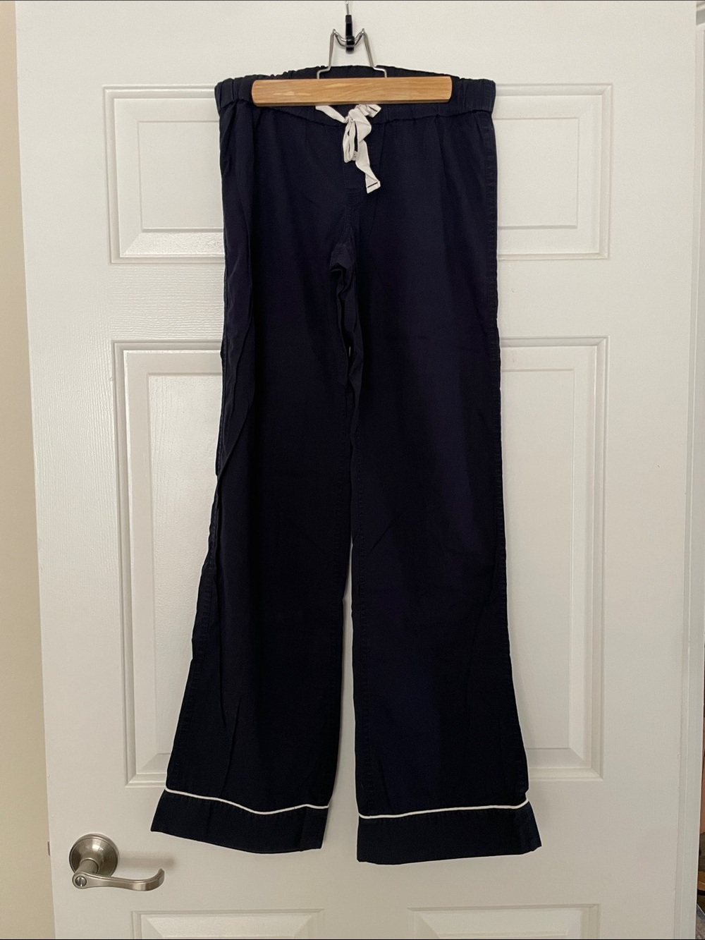 J. Crew Navy Pajama Pants with White Drawstring